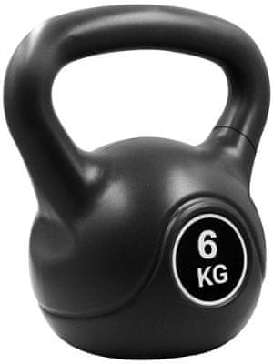  Pure2Improve kettlebell, 6 kg, crni