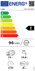 Candy CDIN 2D520PB/E, ugradbena perilica posuđa