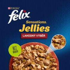 Felix Sensations Jellies govedina s rajčicom, piletina s mrkvom, patka, janjetina u želeu, 96 x 85 g