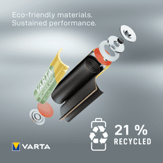 Varta Recycled 5+1 AA 2100 mAh R2U punjiva baterija 56816101476, 4 komada