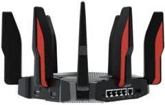 TP-Link Archer GX90 AX6600 bežični usmjerivač, Tri Band Gigabit, Wi-Fi 6, crno/crveni