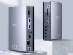 TB3-S3 priključna stanica, USB-C Thunderbolt 3, 15 u 1, 5x USB, 2x TB3, 2x USB-C, DP, RJ45, SD, TF (TB3-S3-EU-GY-BP)