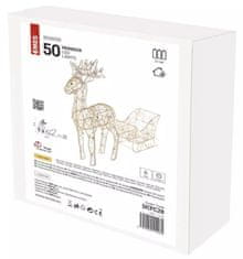 EMOS LED zaprega sjevernih jelena 47 cm, 3x AA, unutarnja, topla bijela, timer