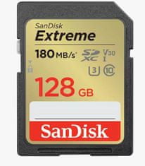 SanDisk Extreme SDXC memorijska kartica, 128 GB, C 10, UHS-I, U3, V30, 180/90 MB/s (SDSDXVA-128G-GNCIN)