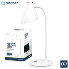 Platinet PDL6730 stolna LED svjetiljka, 2u1, podesiva svjetlina, noćno svjetlo, baterija, podesivi vrat, retro / vintage, bijela