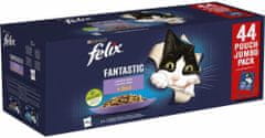 Felix hrana za mačke Fantastic s govedinom, piletinom, lososom, tunom u želeu, 44 x 85 g