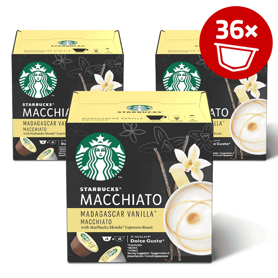 Starbucks Madagascar Vanilla Macchiato by NESCAFÉ Dolce Gusto, kapsule za kavu (36 kapsula / 18 napitaka)