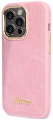 Guess Croco maskica za iPhone 14 Pro Max, roza (GUHCP14XHGCRHP)