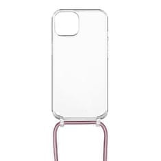 FIXED Zaštitna maskica ​​za vrat s ružičastom vezicom za Apple iPhone 13, prozirna (FIXPUN-723-PI)
